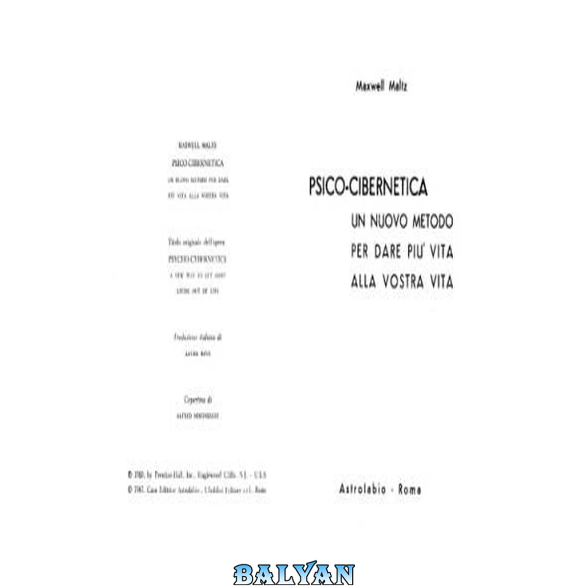 جلد کتاب Psico-cibernetica, un nuovo modo per dare più vita alla vostra vita