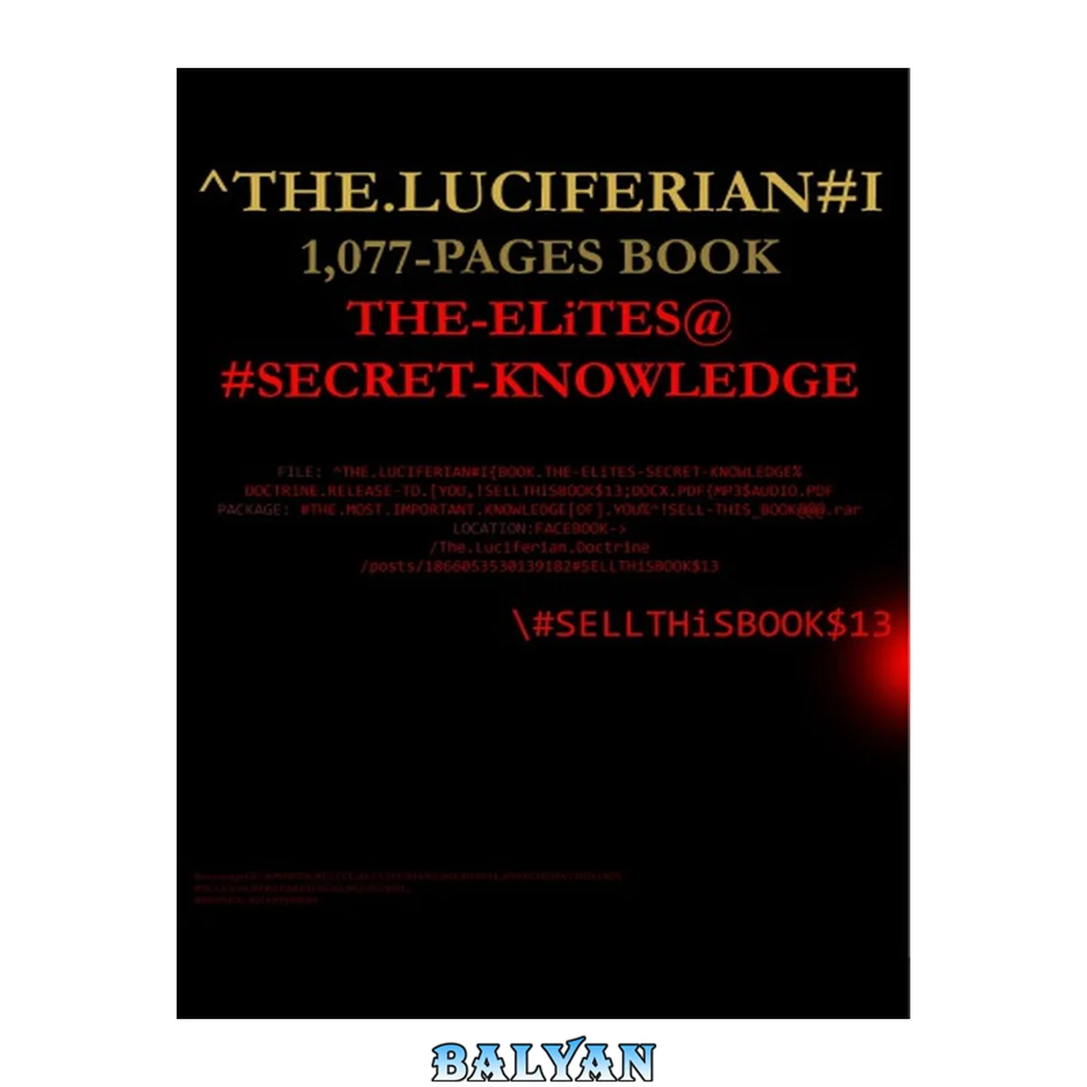 جلد کتاب The Luciferian #I (The Elites Secret Knowledge [of Power, Money &amp; Control {1077pgs