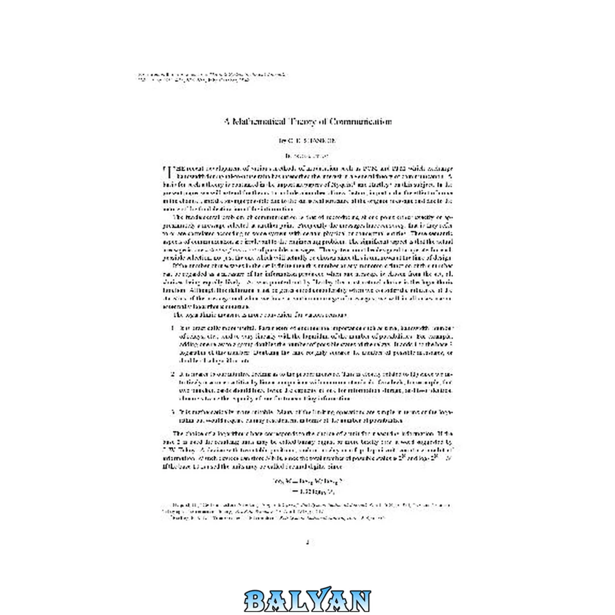 جلد کتاب A Mathematical Theory of Communication