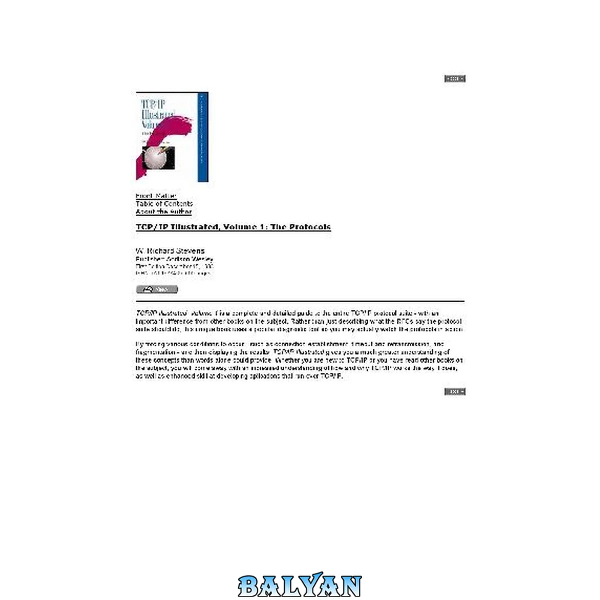 جلد کتاب TCP-IP Illustrated, The Protocols Volume 1