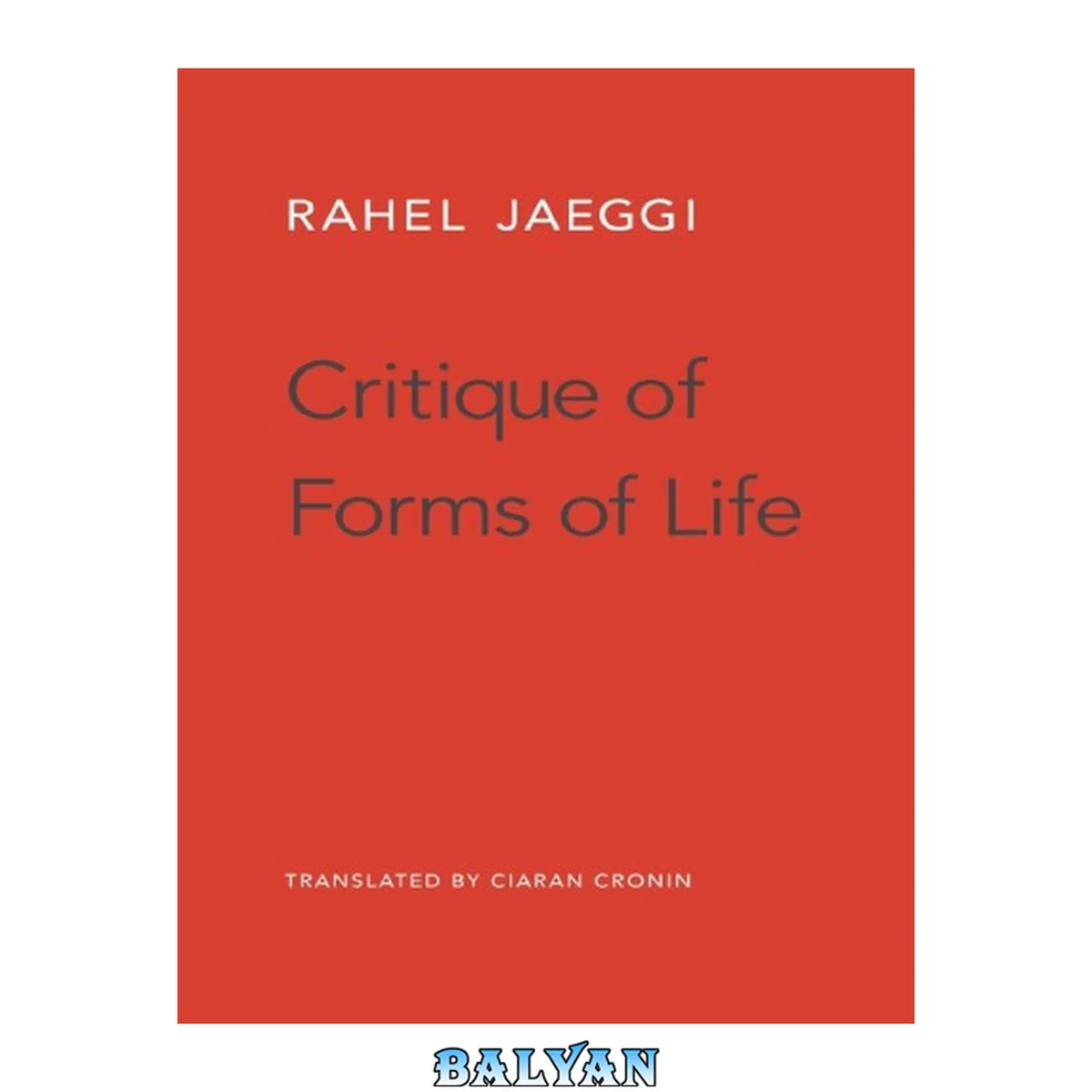 جلد کتاب On the Critique of Forms of Life