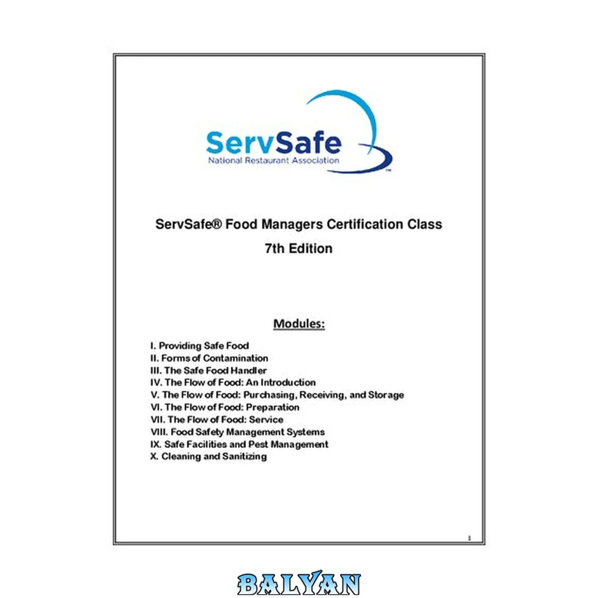جلد کتاب ServSafe Food Protection Manager