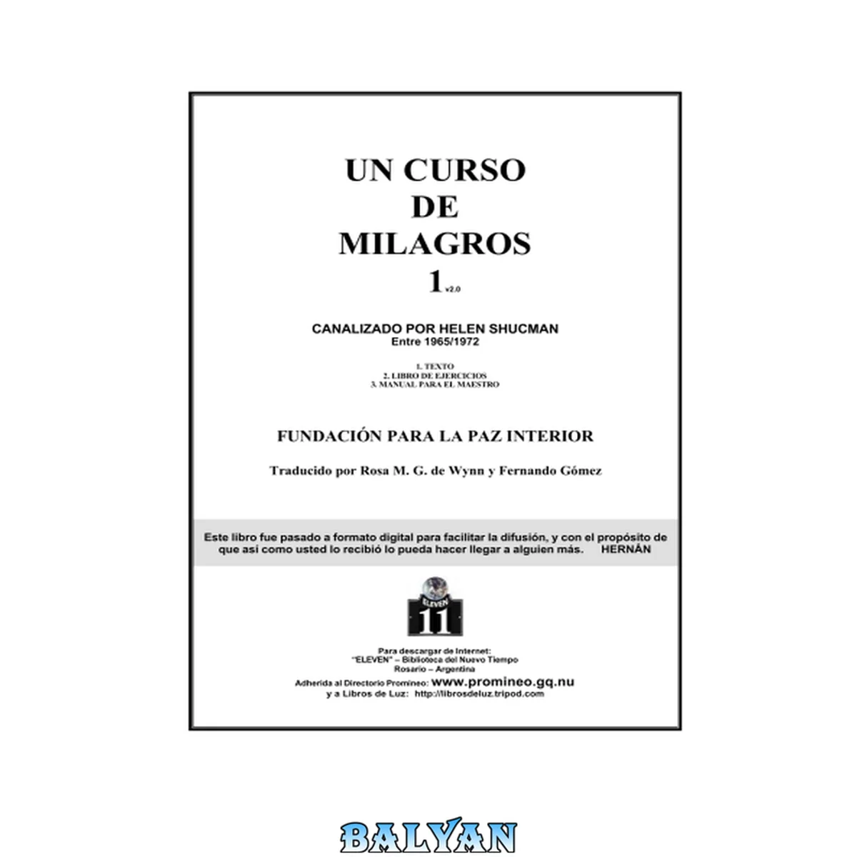 جلد کتاب Un Curso De Milagros 1
