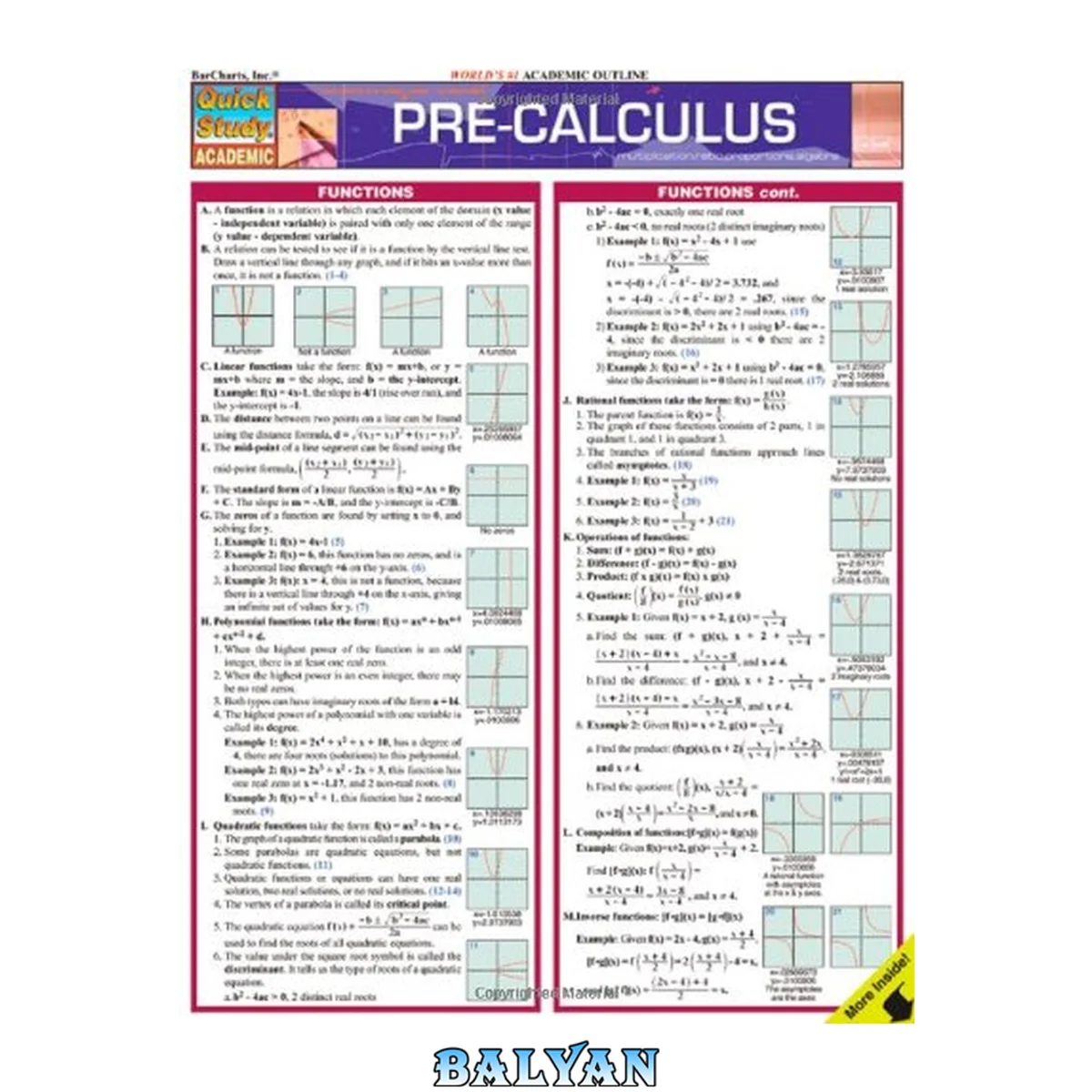 جلد کتاب پیش‌محاسبات (راهنمای سریع بارچارتس)