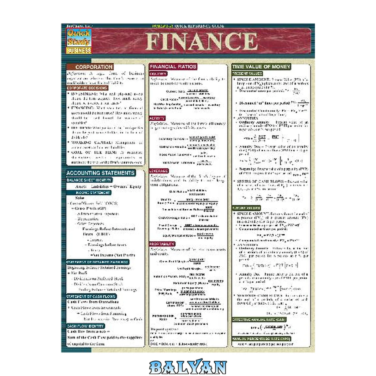 جلد کتاب BarCharts QuickStudy Finance