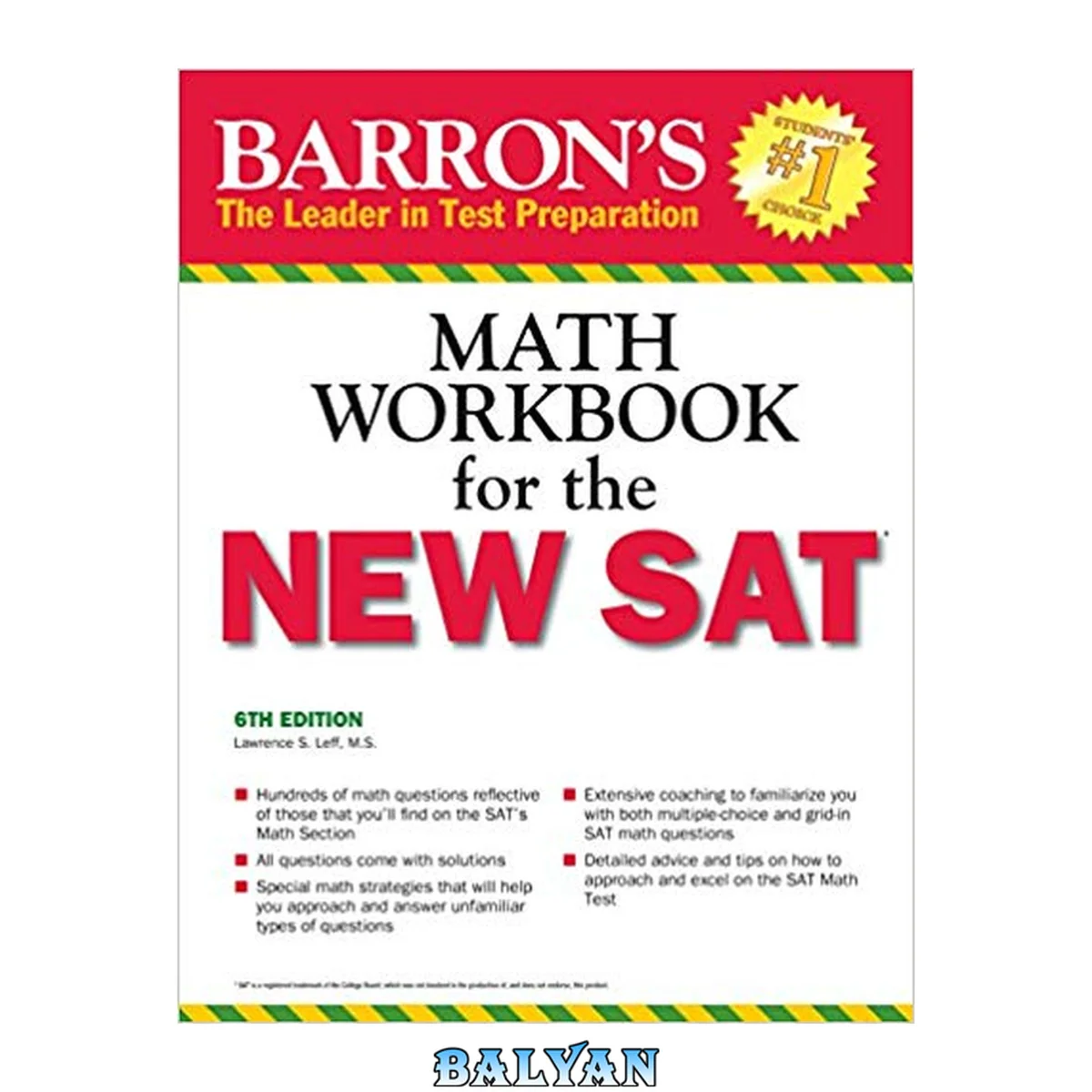 جلد کتاب Barron’s Math Workbook for the NEW SAT, 6th Edition (Barron’s Sat Math Workbook)