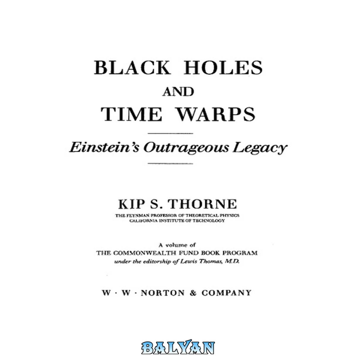 جلد کتاب Black Holes and Time Warps
