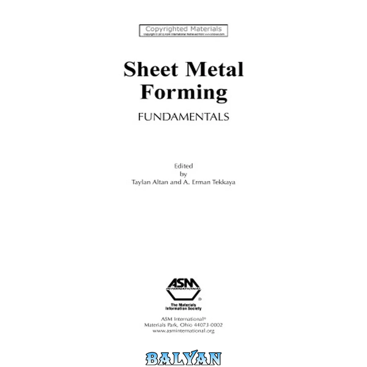 جلد کتاب Sheet Metal Forming  Fundamentals