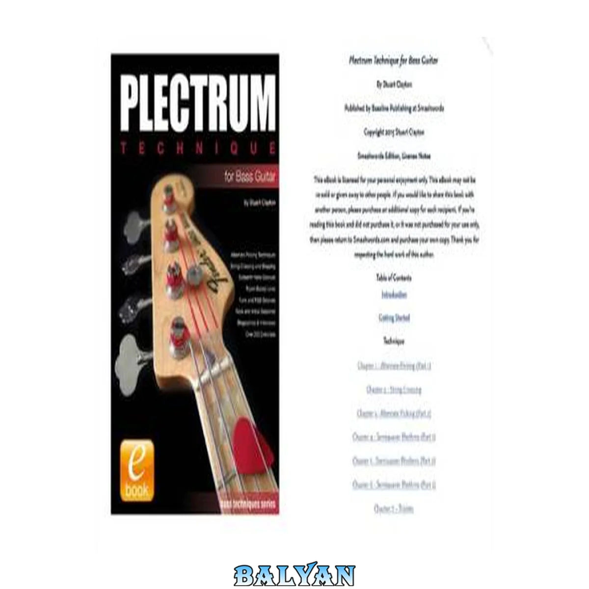 جلد کتاب Plectrum Technique for Bass Guitar (Bass Guitar Techniques Series)