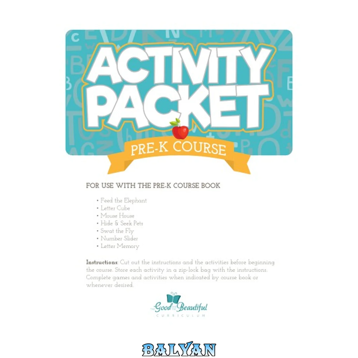 جلد کتاب The Good and The Beautiful Pre-K Activity Packet
