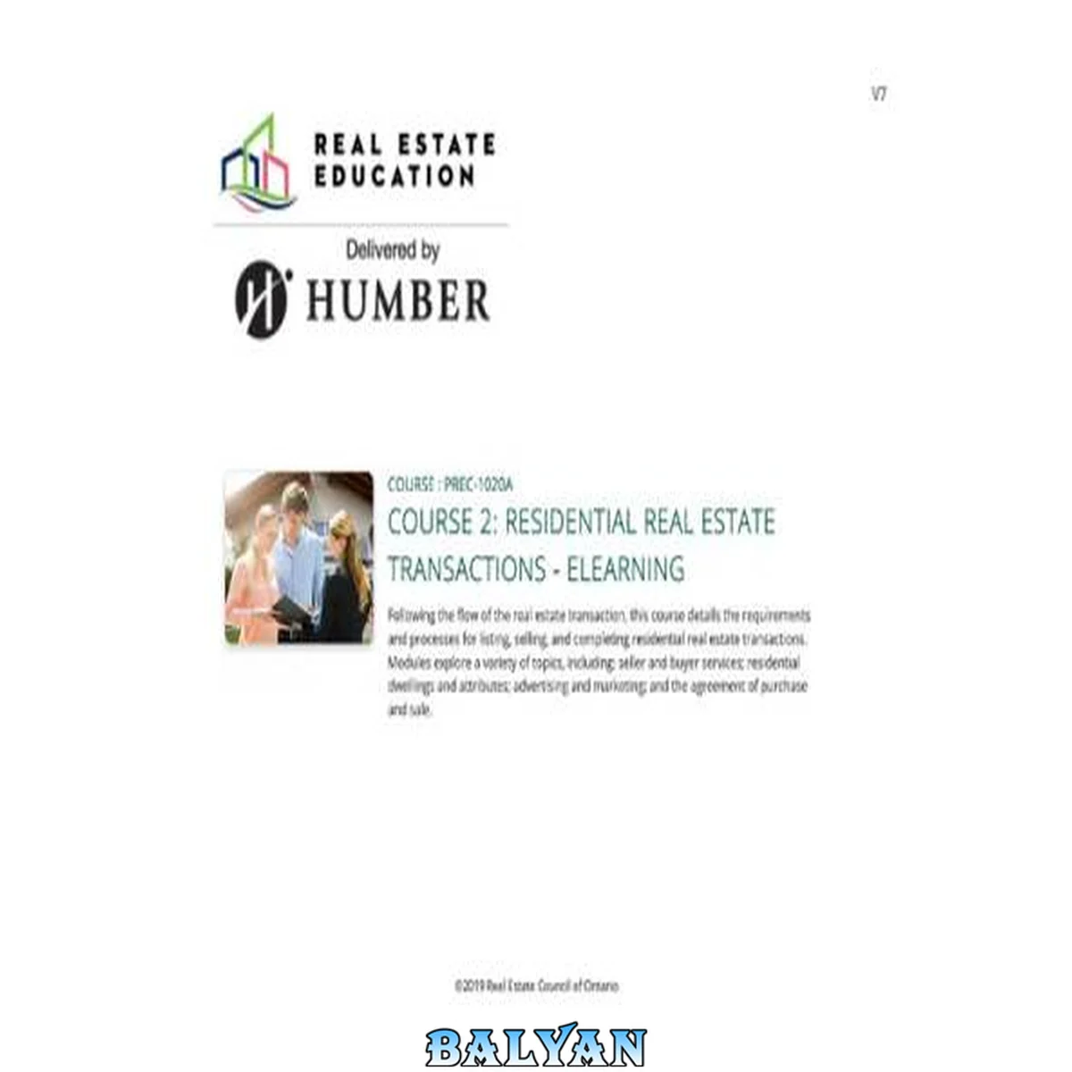 جلد کتاب Residential Real Estate Transactions - Humber Real Estate Education - Course 2
