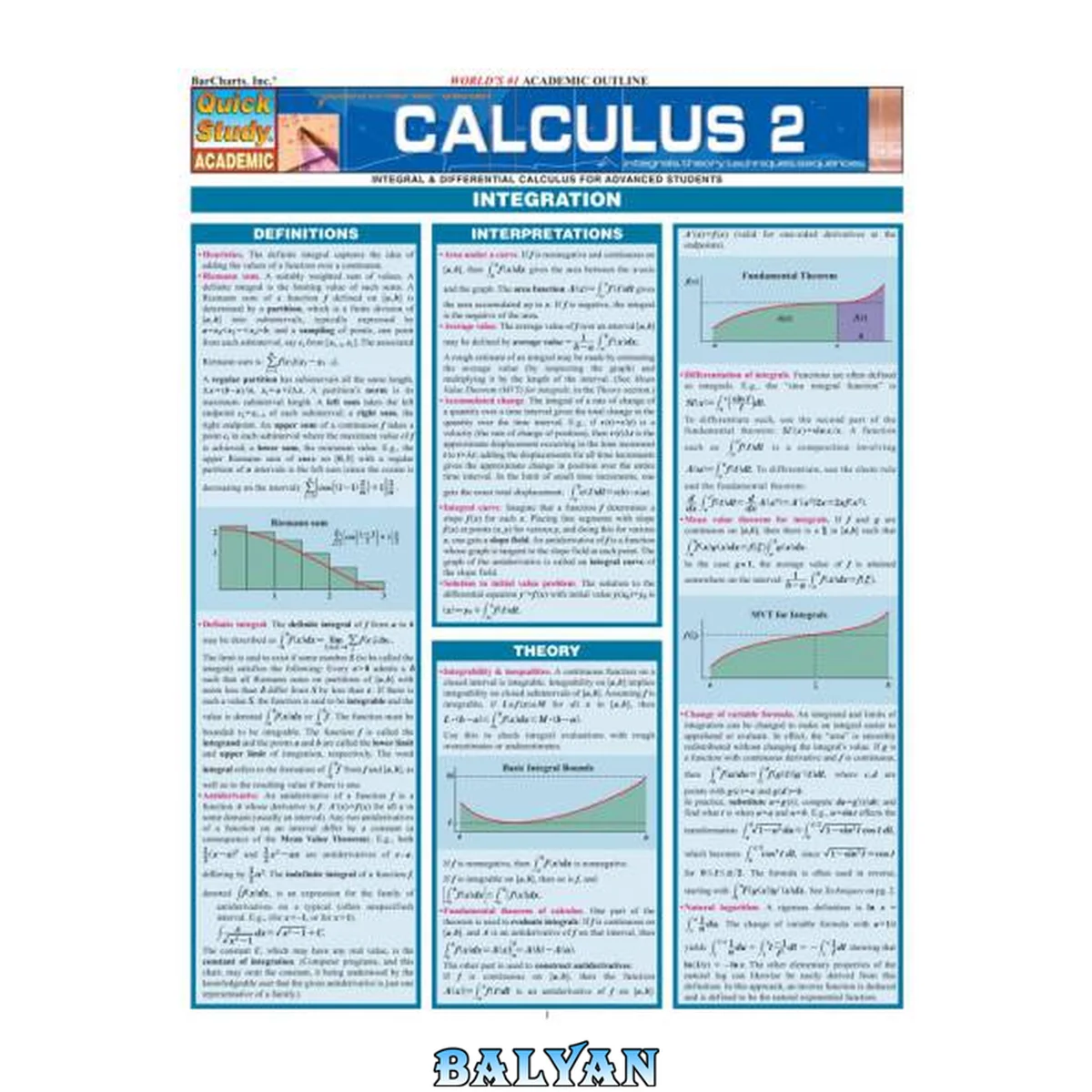 جلد کتاب BarCharts QuickStudy Calculus Vol 2