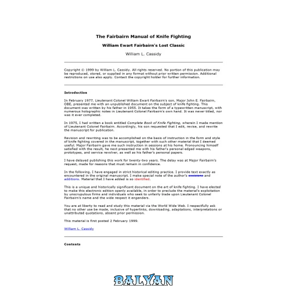 جلد کتاب The Fairbairn Manual Of Knife Fighting