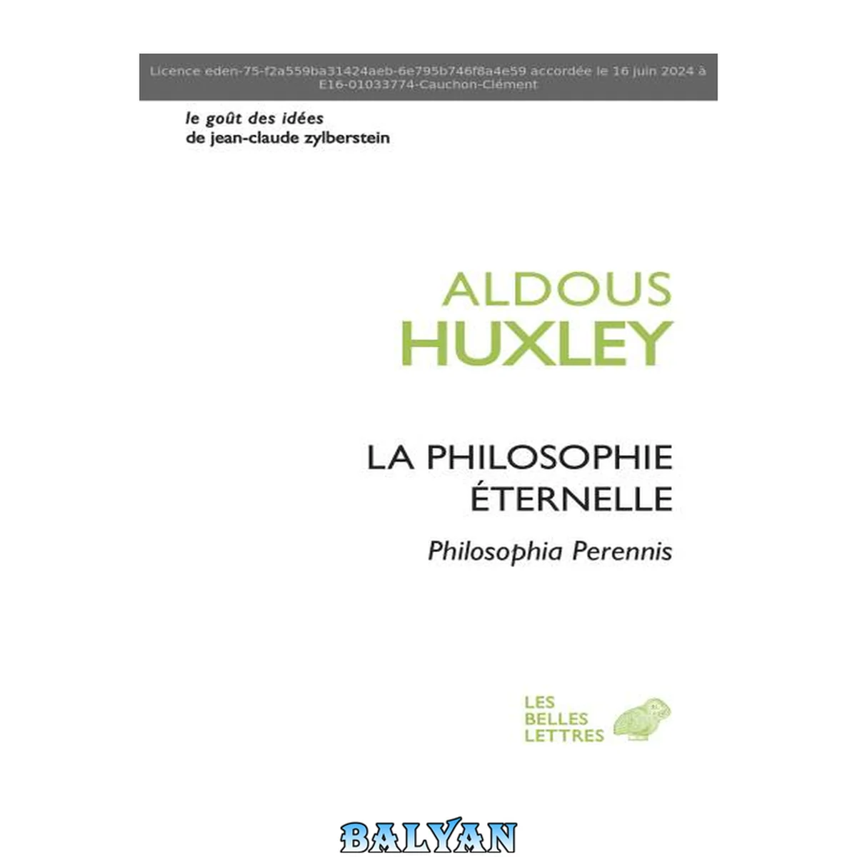 جلد کتاب La Philosophie éternelle