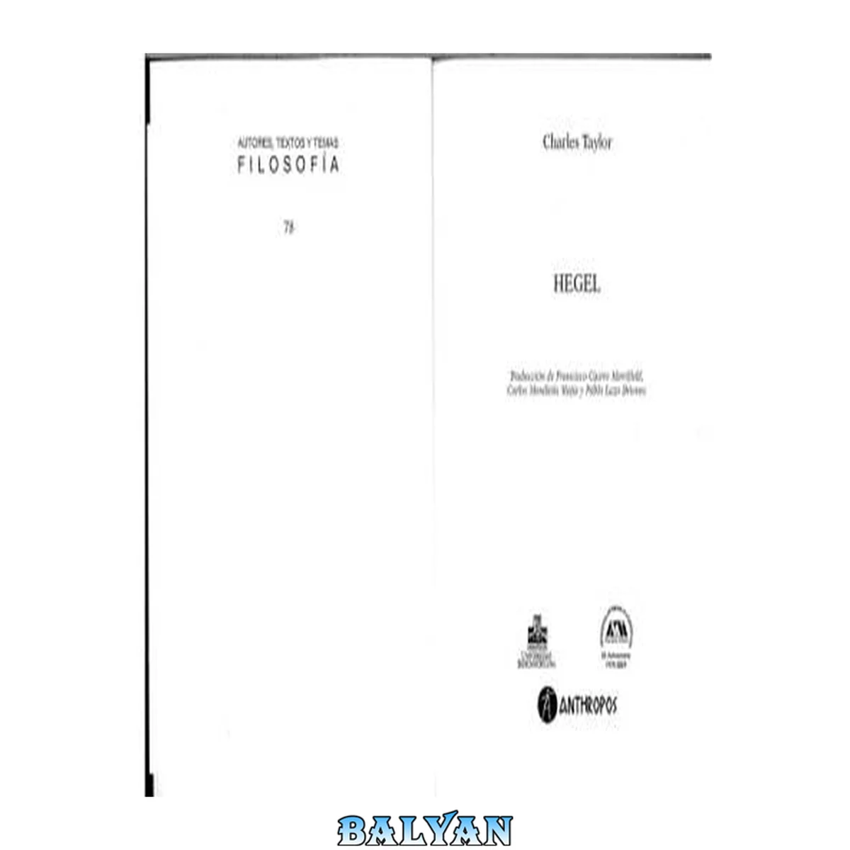 جلد کتاب Hegel (Spanish Edition)