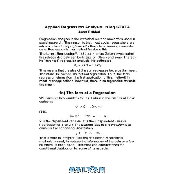 Applied Regression Analysis Using Stata