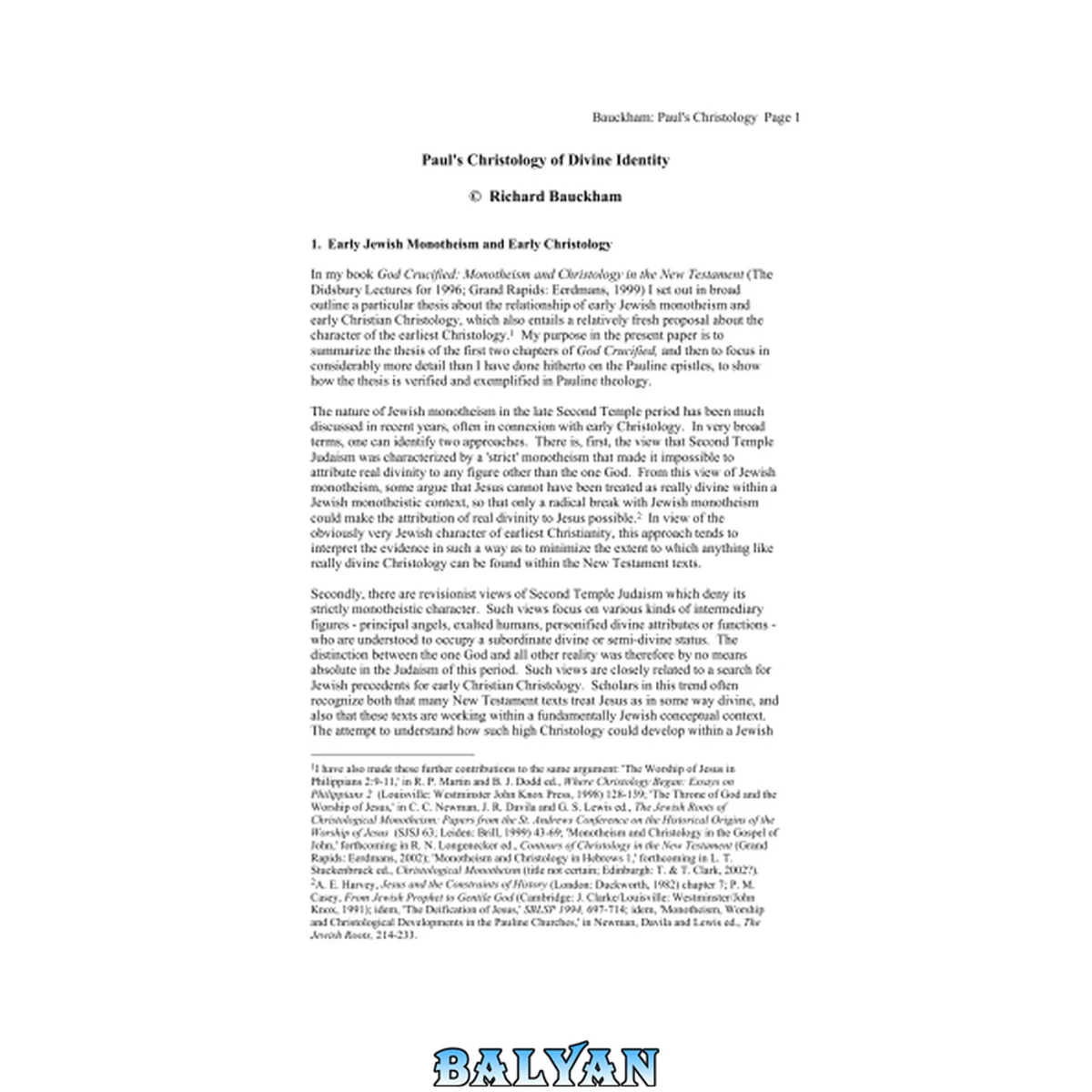 جلد کتاب Paul's Christology of Divine Identity
