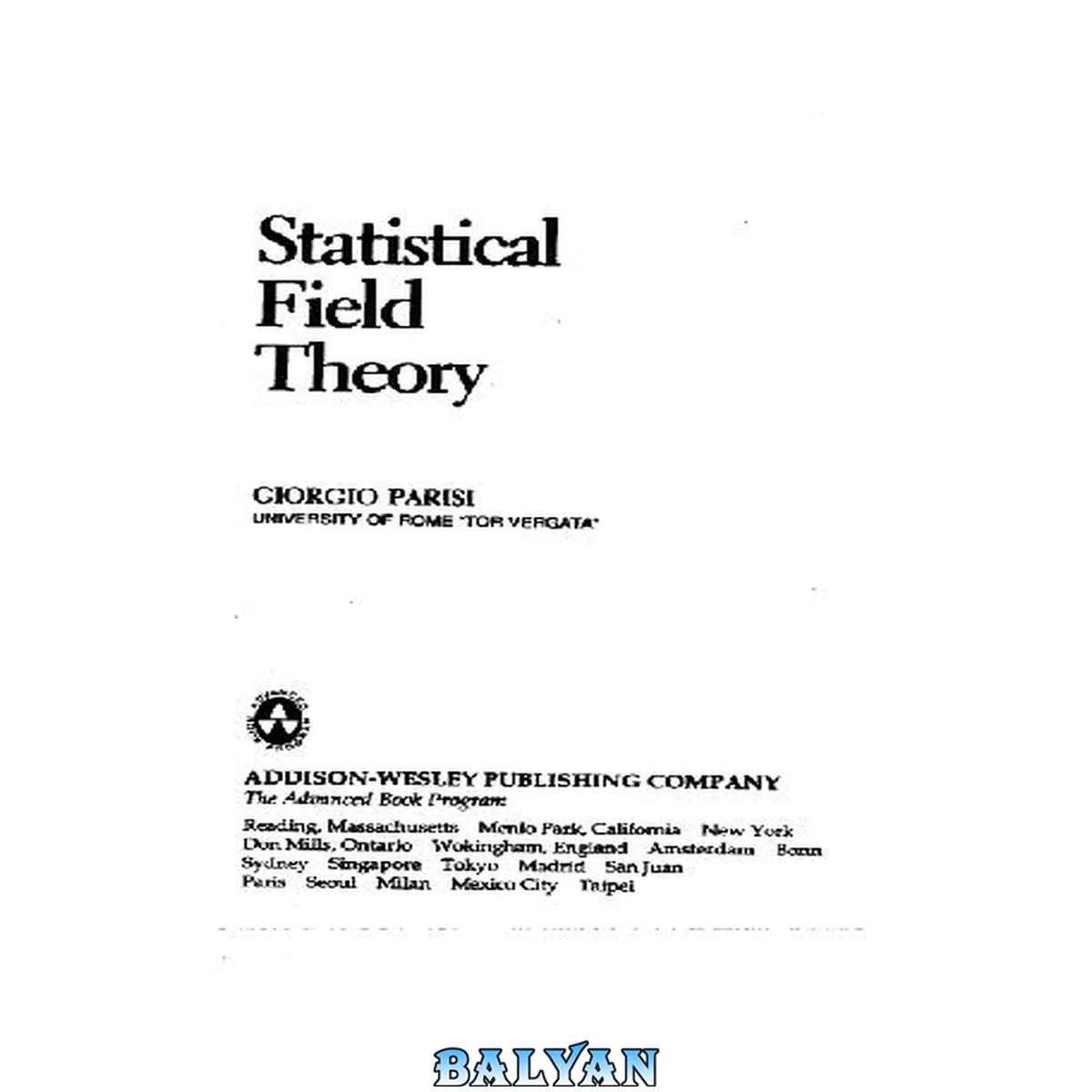 جلد کتاب Statistical Field Theory (Frontiers in Physics)