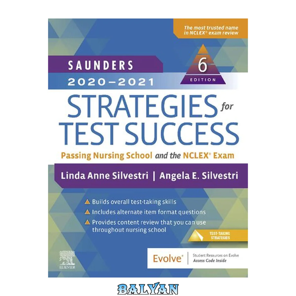 جلد کتاب Strategies Saunders Test Success 2020 to 2021 passing nursing school