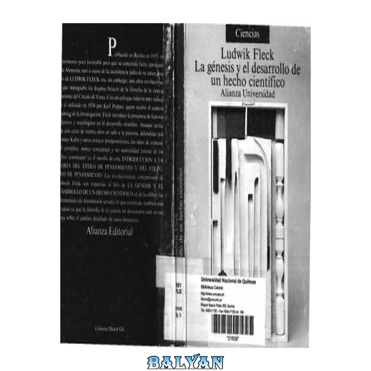 جلد کتاب La génesis y el desarrollo de un hecho científico: introducción a la teoría del estilo de pensamiento y del colectivo de pensamiento