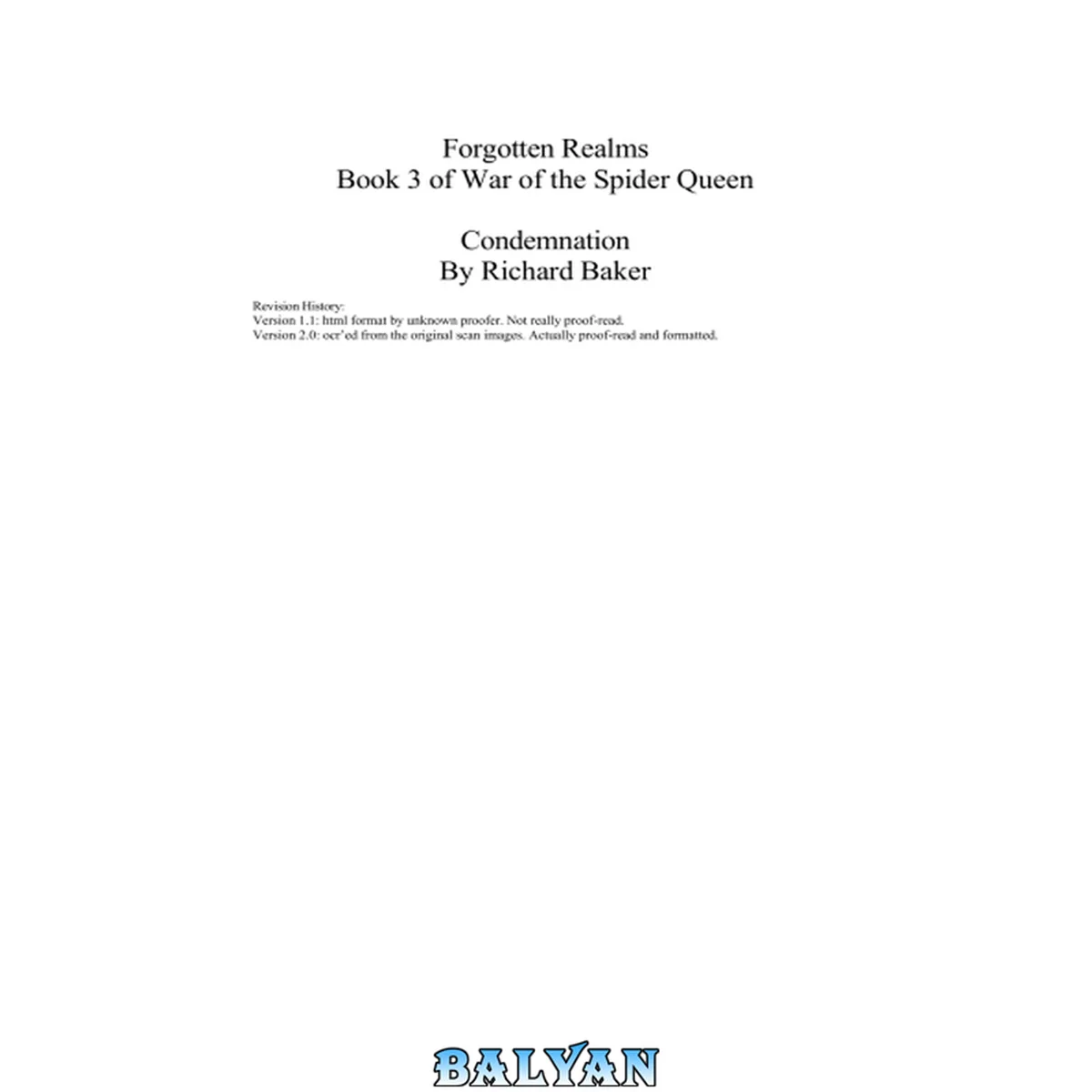 جلد کتاب Forgotten Realms Book 3 of War of the Spider Queen: Condemnation
