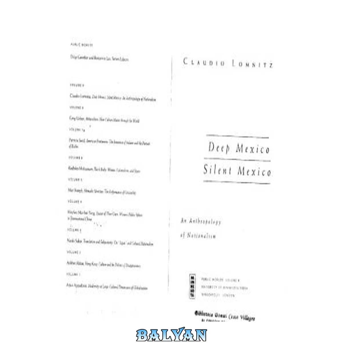 جلد کتاب Deep Mexico, Silent Mexico: An Anthropology of Nationalism (Public Worlds Series, Volume 9)