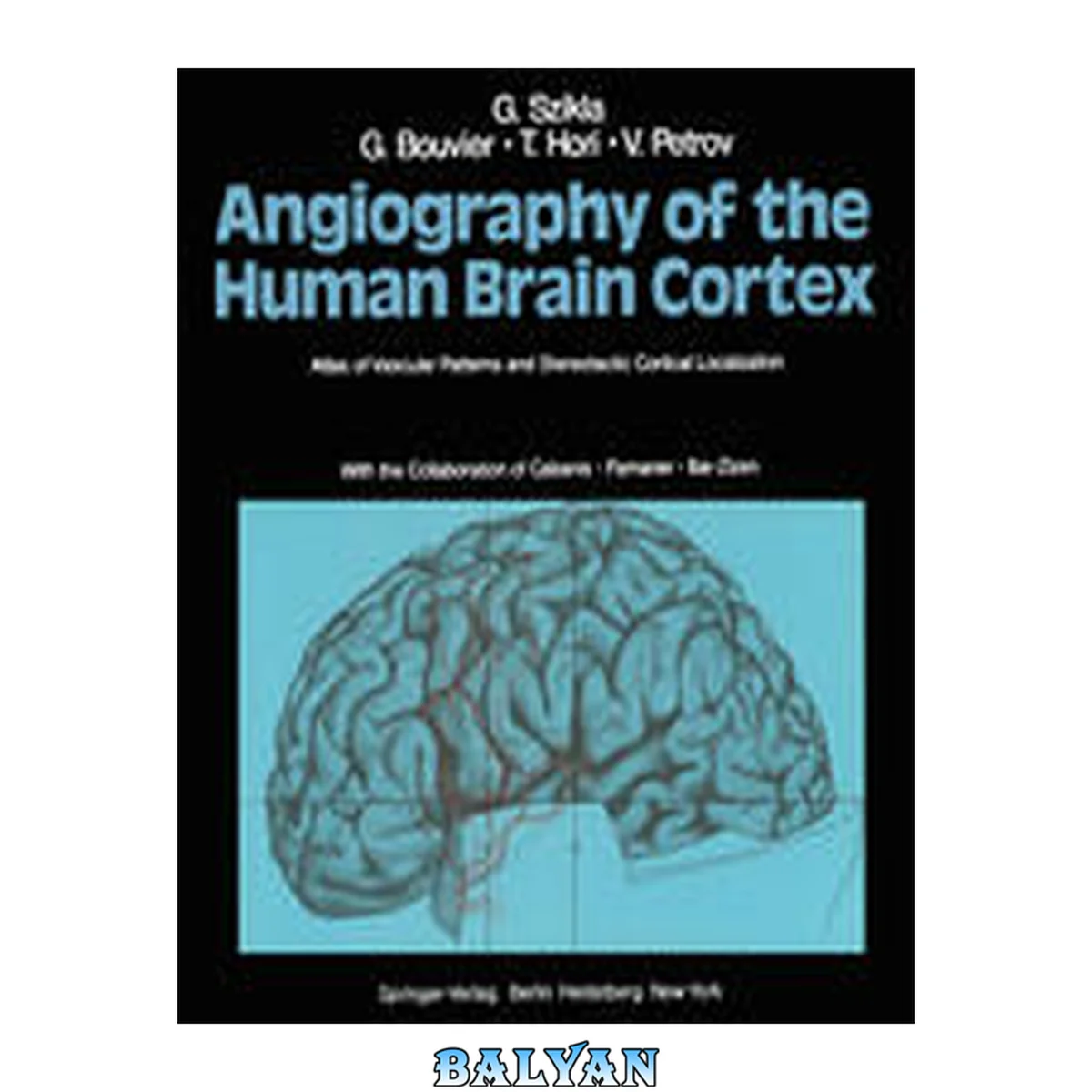 جلد کتاب ANGIOGRAPHY OF THE HUMAN BRAIN CORTEX : atlas of vascular patterns and stereotactic cortical ... localization