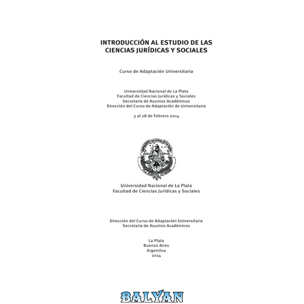 جلد کتاب Introducción al estudio de las ciencias jurídicas y sociales : Curso de Adaptación Universitaria
