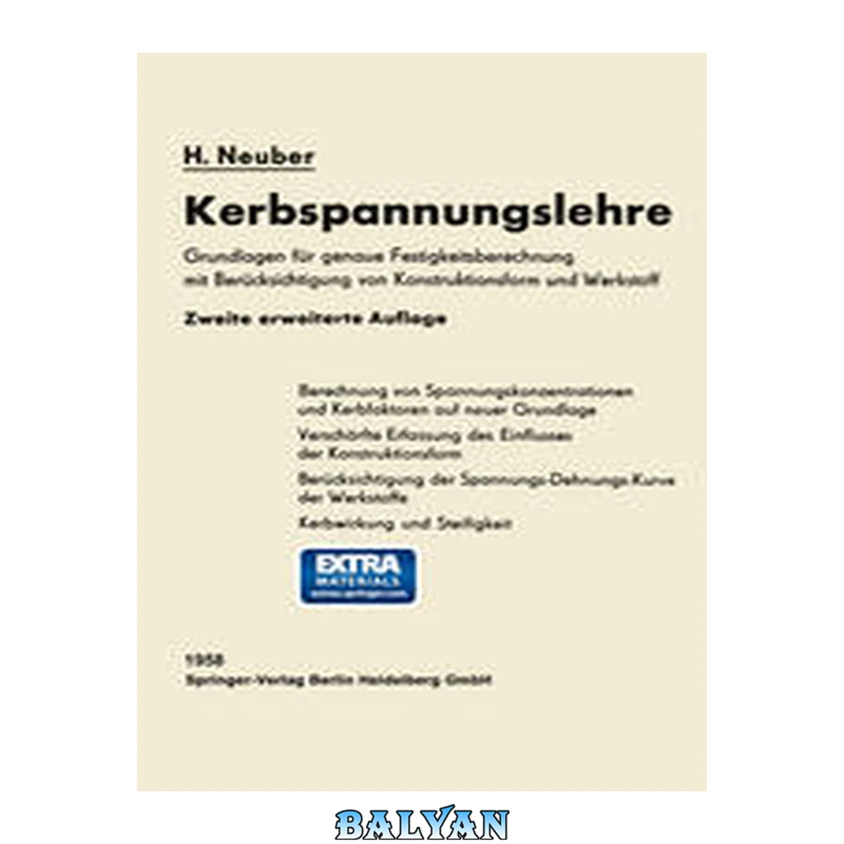 جلد کتاب Kerbspannungslehre : Grundlagen für genaue Festigkeitsberechnung mit Berücksichtigung von Konstruktionsform und Werkstoff