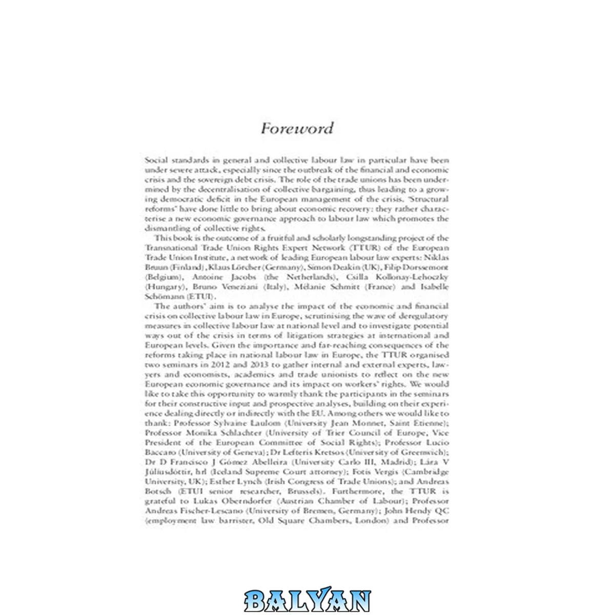 جلد کتاب The Economic and Financial Crisis and Collective Labour Law in Europe