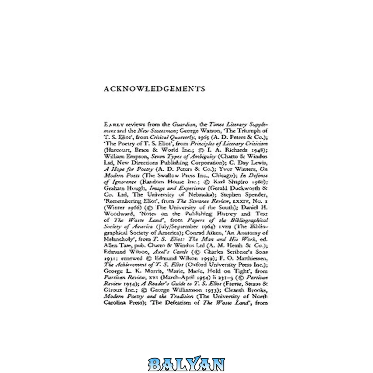جلد کتاب T.S. Eliot: The waste land : [the waste land and other poems] : [a selection of critical essays