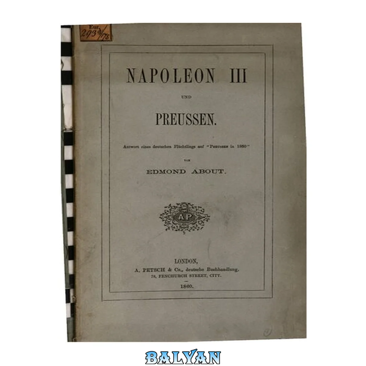 جلد کتاب Napoleon III. und Preußen. Antwort eines deutschen Flüchtlings auf "Preußen in 1860"