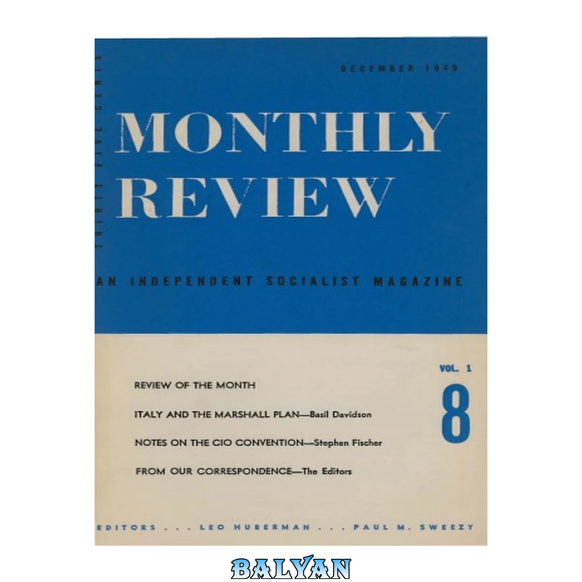 جلد کتاب Monthly Review: An Independent Socialist Magazine. - December 1949. - Vol. 1, No 8 1 8