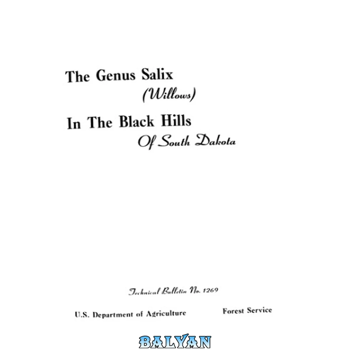 جلد کتاب The genus Salix (willows) in the Black Hills of South Dakota