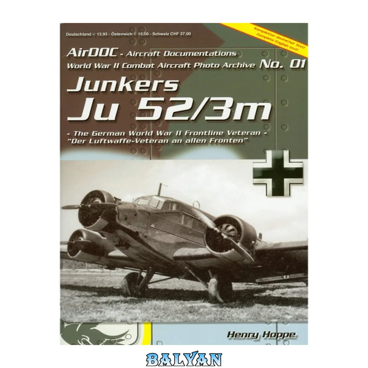 جلد کتاب یونکرز Ju-52_3M - (آرشیو عکس‌های جنگ جهانی دوم AirDoc ADC001)