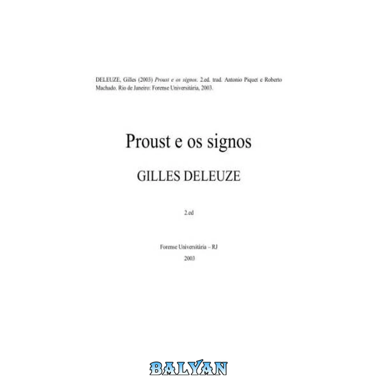 جلد کتاب Proust e os signos