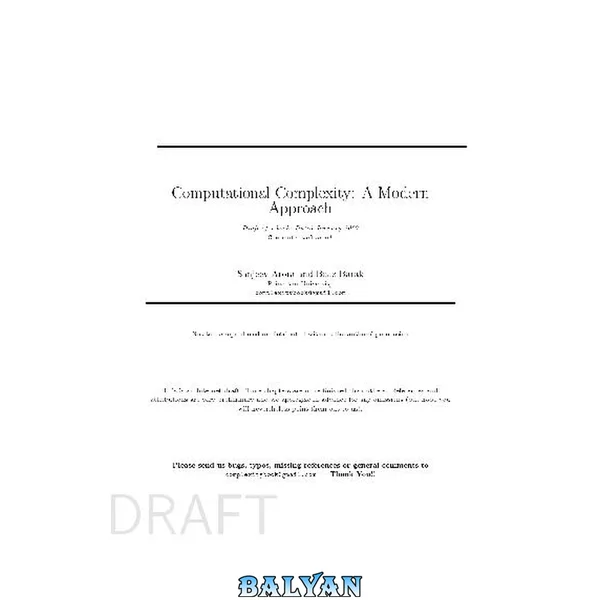 Computational Complexity: A Modern Approach