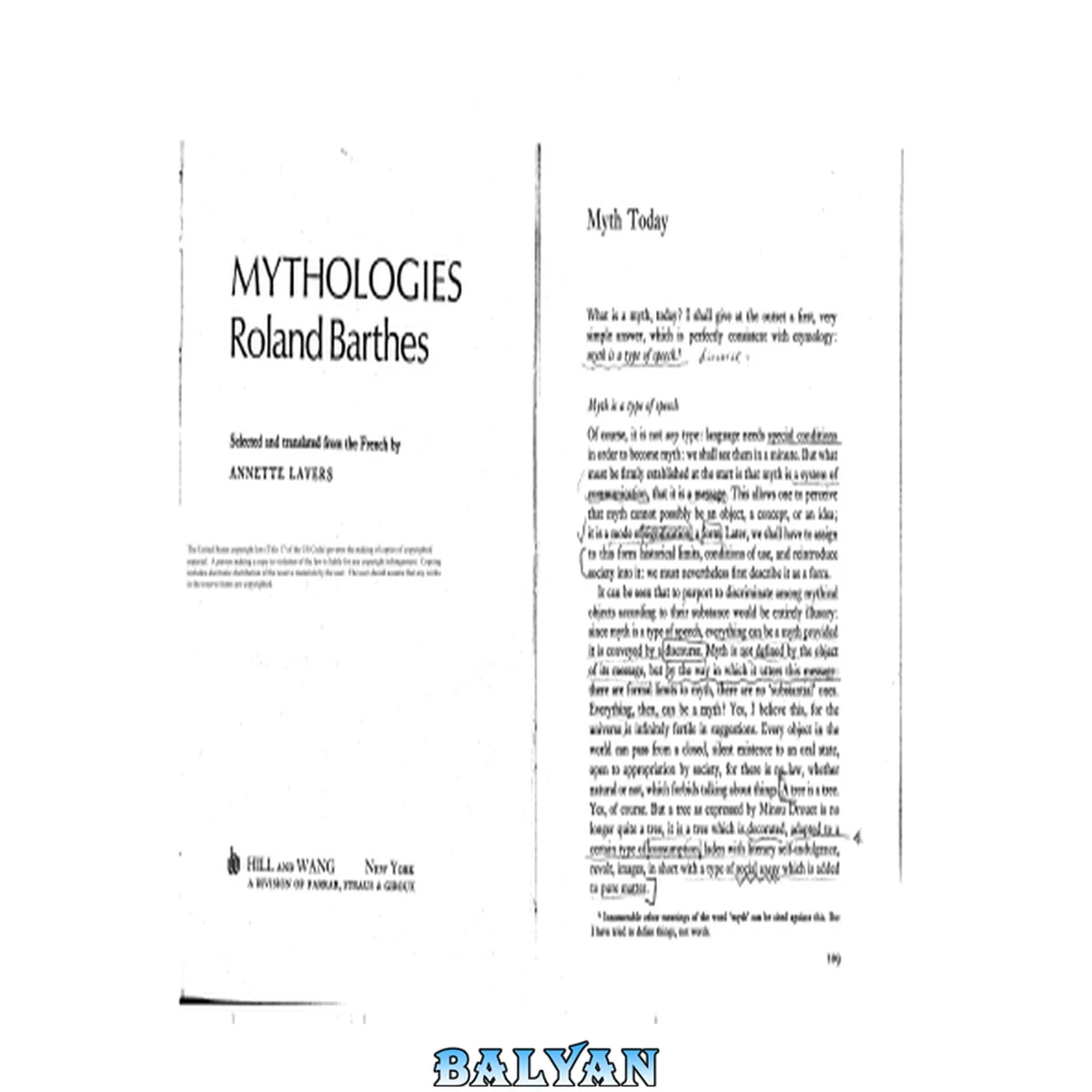 جلد کتاب Barthes Roland Mythologies And Myth Today