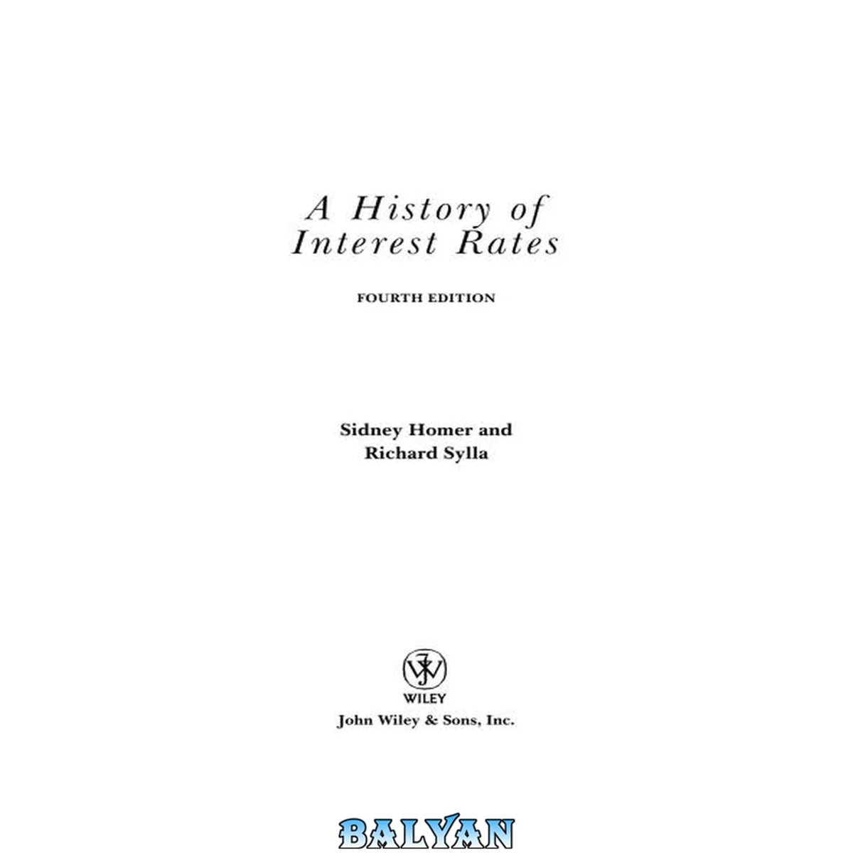جلد کتاب A History of Interest Rates