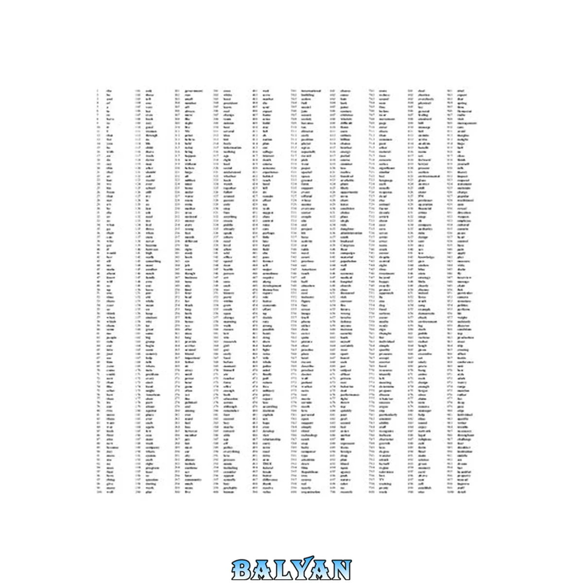 جلد کتاب List of 20000 words by frequency [Corpus of Contemporary American English][COCA] [Tabulated]