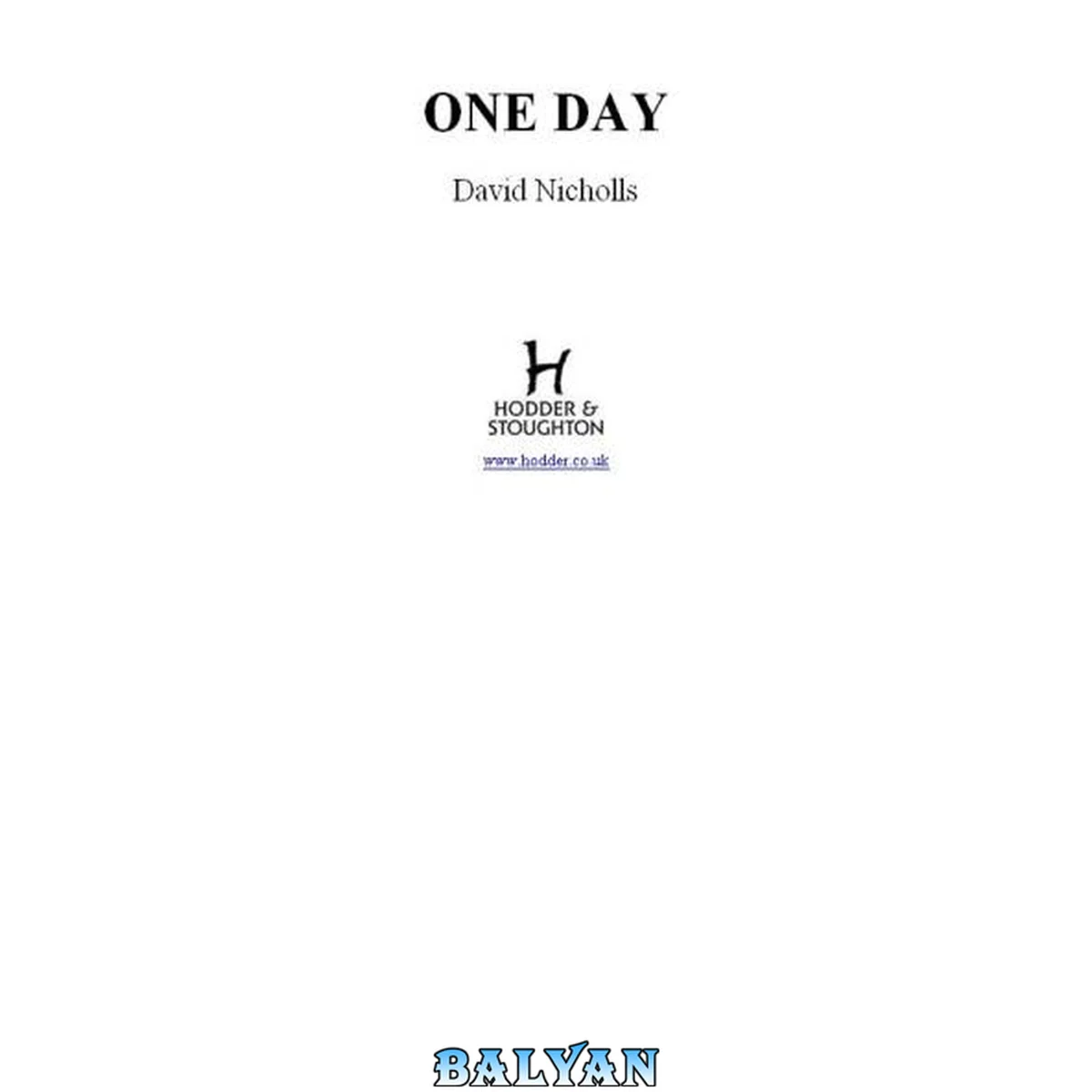 جلد کتاب One Day