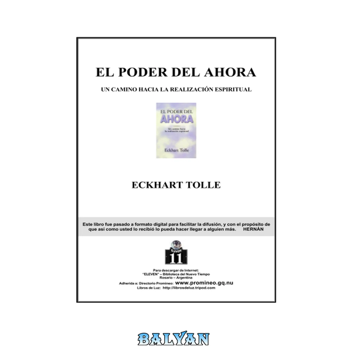جلد کتاب El Poder Del Ahora
