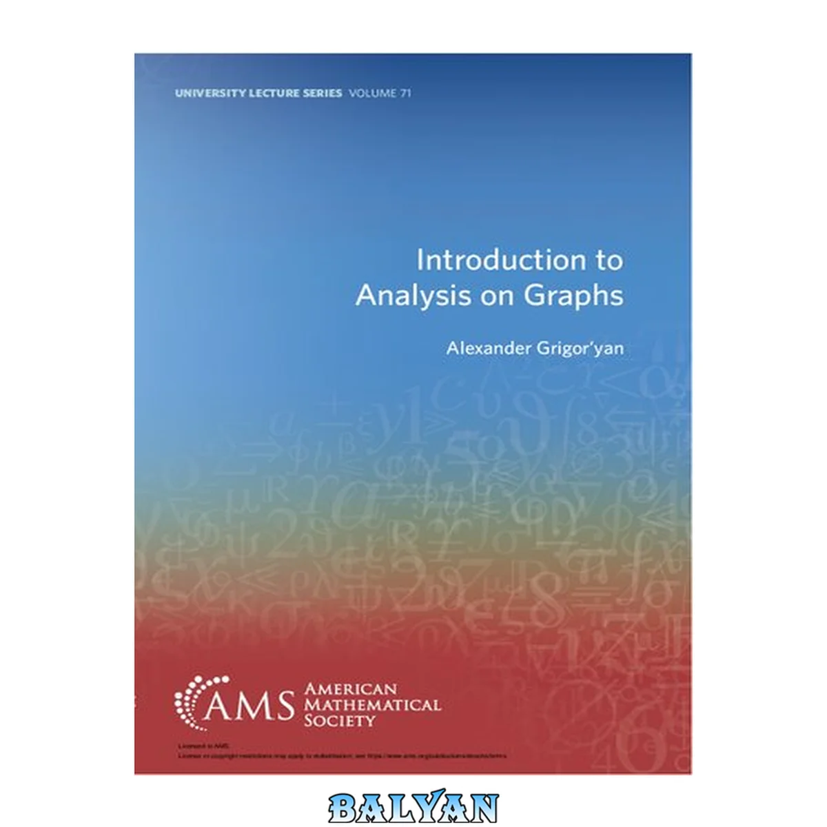 جلد کتاب Introduction to Analysis on Graphs (University Lecture Series)