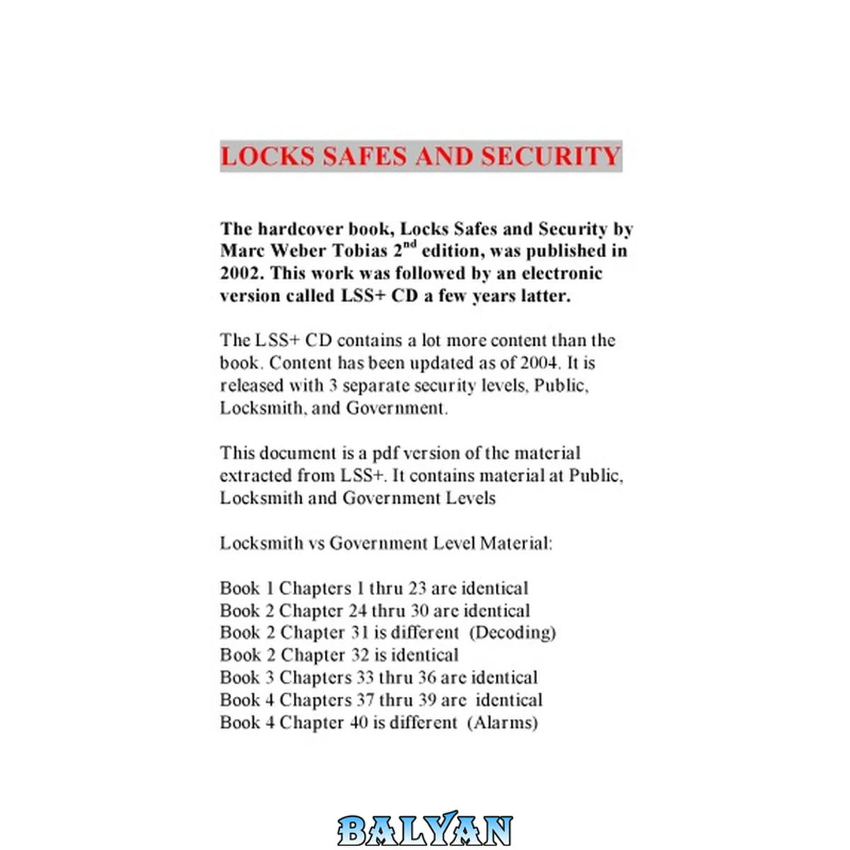 جلد کتاب Locks, Safes and Security: An International Police Reference. eBook version