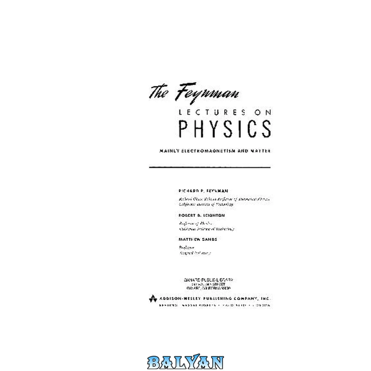 جلد کتاب The Feynman Lectures on Physics Vol 2