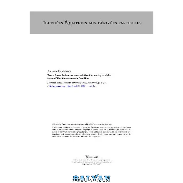 فرمول رد در هندسه غیرقابلتبادلی و صفرهای تابع زتا ریمان (کنفرانس معادلات دیفرانسیل جزئی ۱۹۹۷)