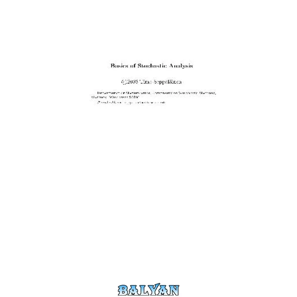 Basics of Stochastic Analysis