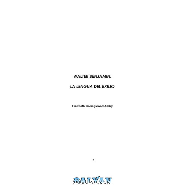 Walter Benjamin - la lengua del exilio