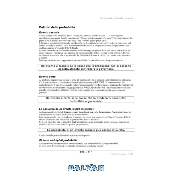 Appunti di calcolo della probabilità
