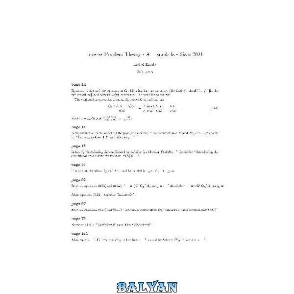 Inverse problem Theory